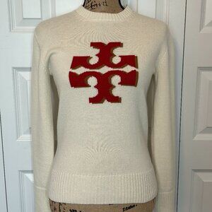 Tory Burch Cashmere Logo Crewneck Sweater